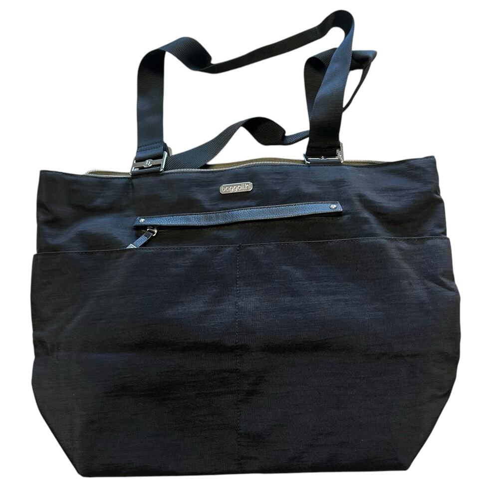Baggallini Tote Black Durable Travel Zipper Top Packable Everyday Bag Vacation